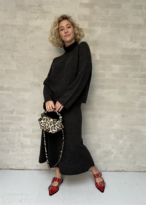 Neva knit skirt Dark Grey Melange Second Female 